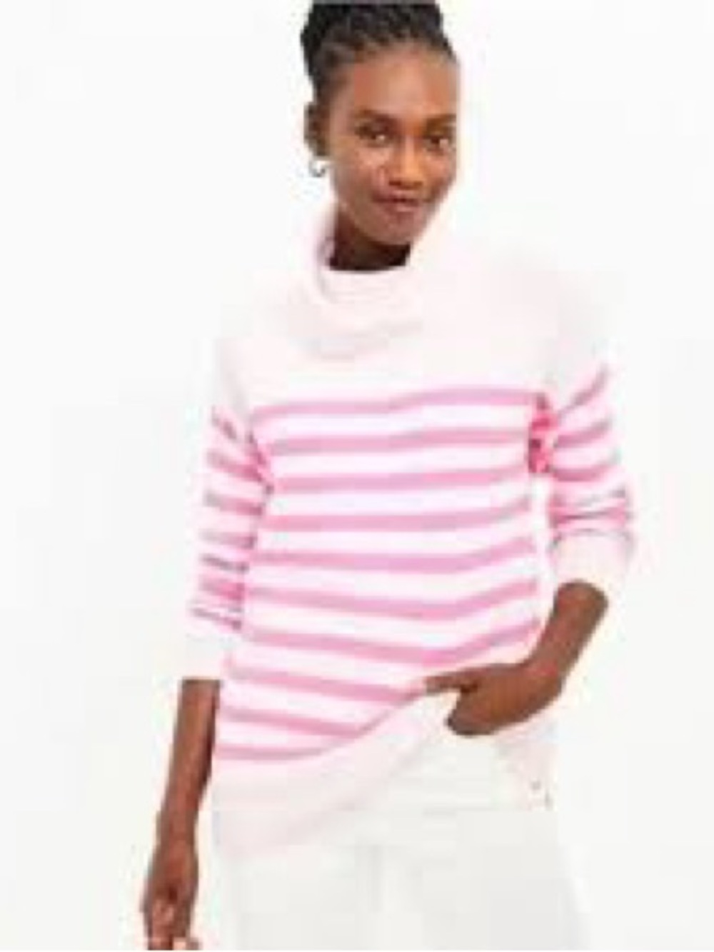 NBW! Loft, pink striped sweater. Size M. Perfect condition!